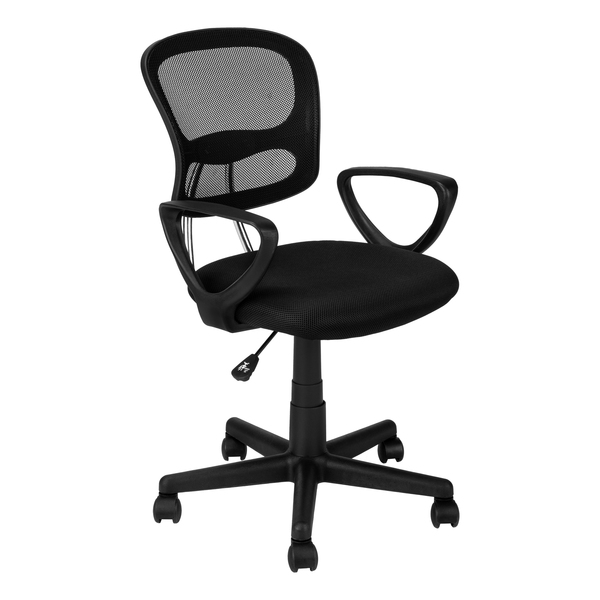Monarch Specialties Office Chair, Swivel, Ergonomic, Armrests, Computer Desk, Work, Juvenile, Metal, Black I 7260